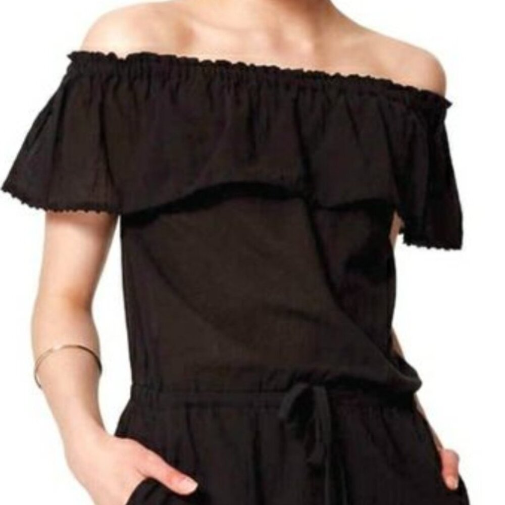 Off The Shoulder Black Romper